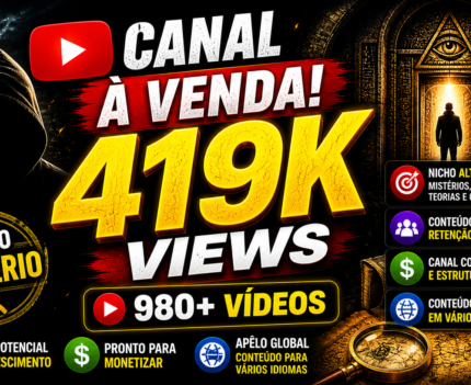 🚀 CANAL YOUTUBE À VENDA – NICHO MISTÉRIO (ALTO ENGAJAMENTO E VIRALIZAÇÃO)