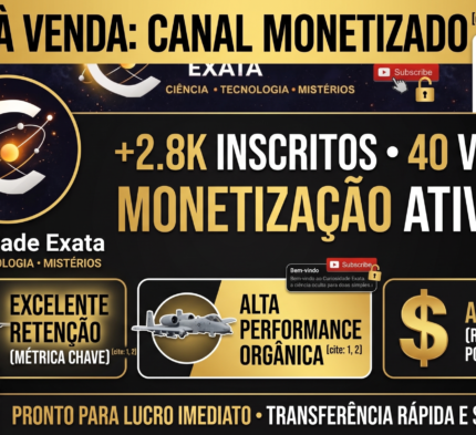Canal YouTube Monetizado - Nicho Ciência e Tecnologia (Militar) - 2.8k Inscritos.