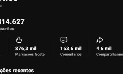 CANAL COM 400 MIL INSCRITOS/FÁCIL MONETIZAR/QUALQUER NICHO/PRONTO PRA NOVOS YOUTUBERS