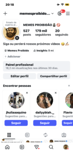 Página Memes Proibido