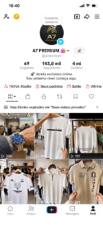 CONTA TIKTOK 143 MIL SEGUIDORES TIKTOK SHOP ATIVO MONETIZAÇÃO ATIVADA