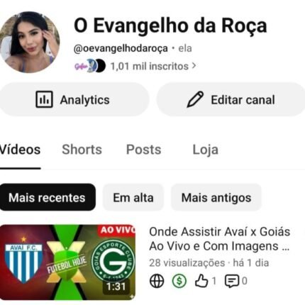 Canal Monetizado Vlog Futebol e Free Fire 1K de Inscritos