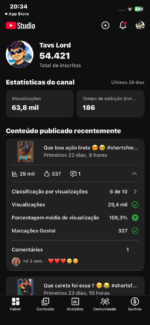 Conta do youtube não monetizada, 54k de inscritos bem engajada sem nenhum strike