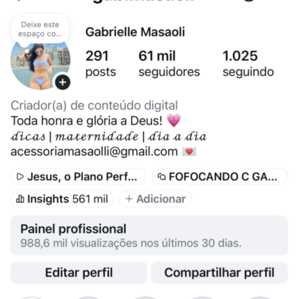 INSTA BLOGUEIRA ENGAJAMENTO TOP OPORTUNIDADE!! Com 61 Mil Seguidores