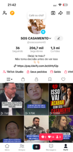 Conta de Tik Tok com mais de 200 mil seguidores