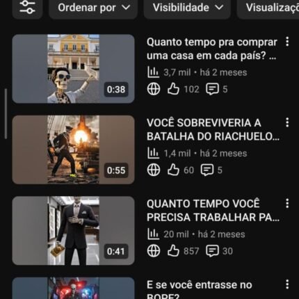 Canal de YouTube Shorts Autônomo (Nicho de Animação 3D / Sobrevivência e Curiosidades) – 9.5K+ Inscritos