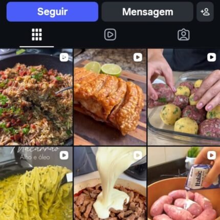 Conta do instagram RECEITAS