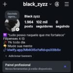 Conta de intagram (@black_zyzz) com bom engajamento! Obs:Seguidores REAIS