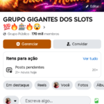 Grupo 170 MIL Pessoas trocado o nome Evangélico pra slots