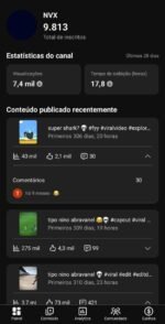 CANAL YOUTUBE 9,8K INSCRITOS