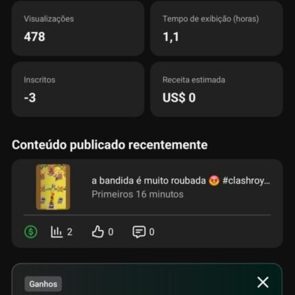 CONTA YOUTUBE RECÉM MONETIZADA COM 1 AVISO DE DIREITOS AUTORAIS
