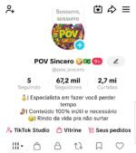 Conta Tiktok | Conta Monetizada | 67K de seguidores | +21M de Visualizações