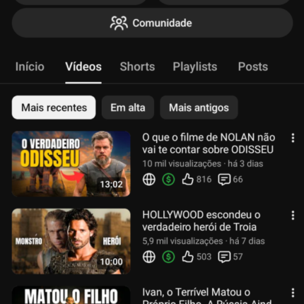 Canal Monetizado em português 18 mil inscritos