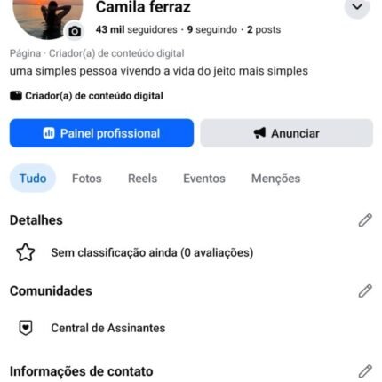 Pagina com 43 mil seguidores reais, está parada a um bom tempo