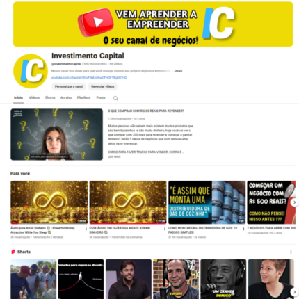Canal YouTube Nicho Dinheiro 6k