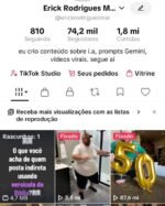 CONTA TIKTOK 74K SUPER VIRALIZADA 74.2K SEGUIDORES | NICHO HUMOR VIRAL + TIKTOK SHOP LIBERADO + MONETIZAÇÃO LIBERADA. BEM ENGAJADA