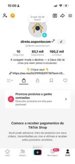 Conta Tiktok Shop + Monetização Ativa - 85,1mil Seguidoires