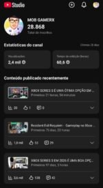 Canal com 28 mil inscritos
