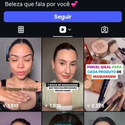Página do instagram nicho de maquiagem