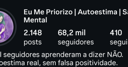 Conta do Instagram Eu Me Priorizo com 68K