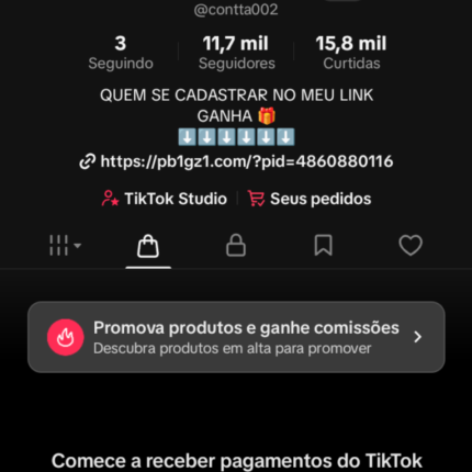 CONTA TIKTOKSHOP +11K SEM RESTRIÇÕES