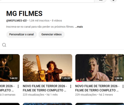 Canal com 1,25 mil inscritos e crescendo rápido, bom para ganhar dinheiro com parcerias e monetização