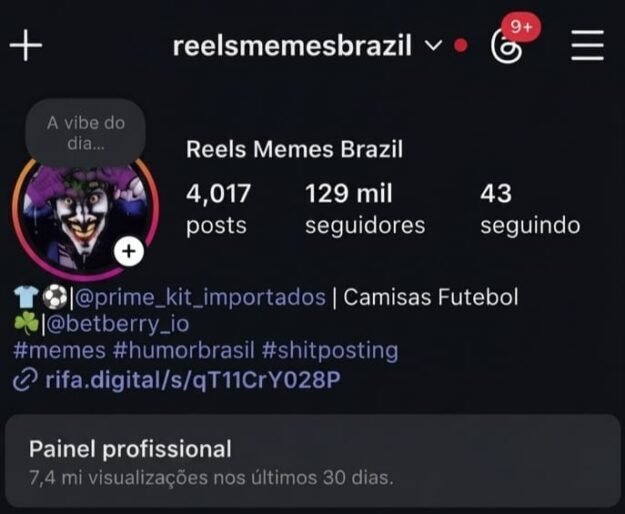 cropped-cropped-WhatsApp-Image-2026-05-04-at-14.00.54.jpeg CONTA INSTAGRAM NO NICHO DE HUMOR/MEMES COM 129 MIL SEGUIDORES E 7 MILHÕES DE ALCANCE NOS ULTIMOS 30 DIAS - Imagem 1
