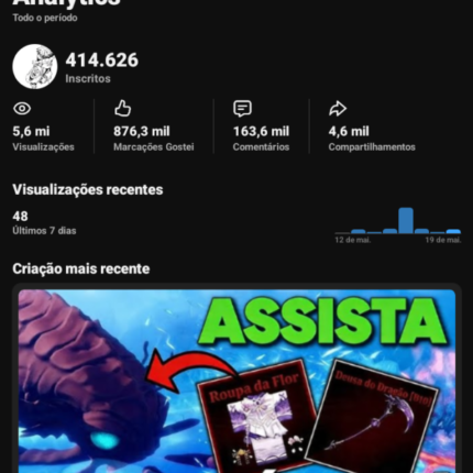 CANAL YOUTUBE COM 400 MIL INSCRITOS SAINDO AGORA! FÁCIL DE MONETIZAR