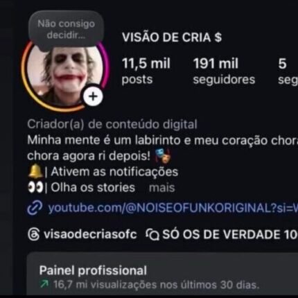 INSTAGRAM 191 MIL SEGUIDORES, 16 MILHÕES DE ALCANCE E MAIS DE 11 MIL POSTAGENS - Frases e Visão