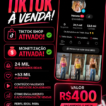 🔥 PERFIL TIKTOK À VENDA 24k DE SEGUIRORES REAIS🔥 Conta pronta para monetizar e faturar no TikTok Shop! 📌 Nicho: Achadinhos / Produtos virais 📌 24 MIL seguidores reais 📌 +880 MIL visualizações 📌 +60 MIL curtidas 📌 +3.200 compartilhamentos 📌 Público altamente engajado 📌 TikTok Shop ATIVADO ✅