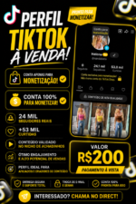 # 🚀 PERFIL TIKTOK PRONTO PARA MONETIZAÇÃO 💰+24 MIL seguidores