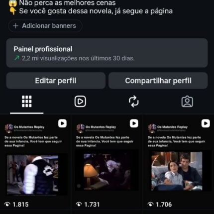 Conta Instagram 18 mil seguidores Nicho Fan Clube