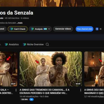 Canal Dark de Histórias com 43k de inscritos e alto engajamento