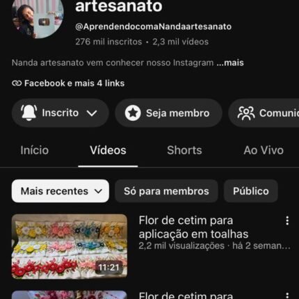 canal de artesanato monetizado