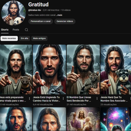 CONTA YOUTUBE | 2.9 K SEG👥| 43 K HORAS 🕜 | RELIGIOSO | PERFIL ENGAJADO 34k (30d) 📈
