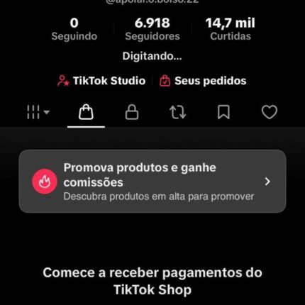 CONTA DO TIKTOK COM SHOP ATIVO +6,9K SEGUIDORES + LIVES ATIVAS(ENGAJAMENTO REAL)