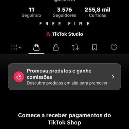 CONTA DO TIKTOK COM SHOP ATIVO +3,5K SEGUIDORES +255K CURTIDAS(ENGAJAMENTO REAL)