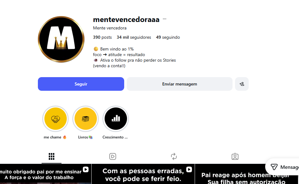 Captura de tela 2026-06-11 162904 Conta Insta Motivação 34 mil seguidores - Imagem 1