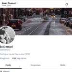Twitter 43K Seguidores conta com vários famosos seguidores