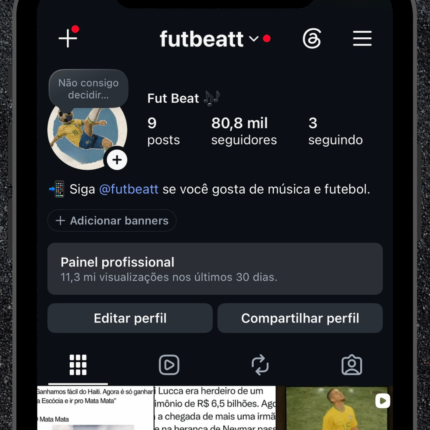 Página de Futebol + Música | 80k Seguidores