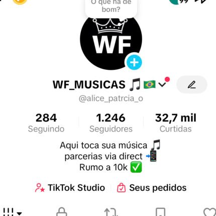 Conta com mais de 1K