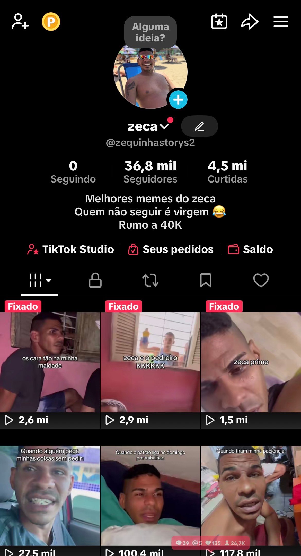 Screenshot vendo conta ttk 36K seguidores - Imagem 1