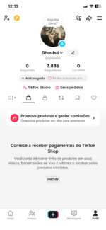 CONTA TIKTOK SHOP COM 2800 SEGUIDORES