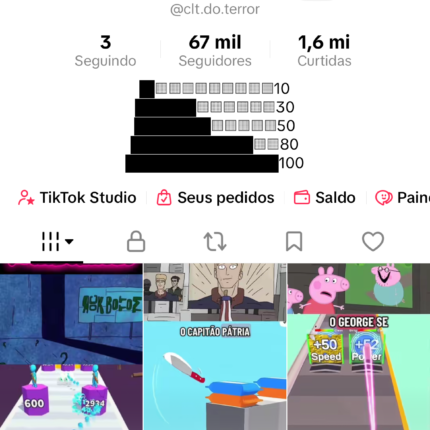 Conta de tik tok monetizada 67k