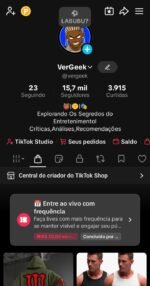 Perfil VERGEEK no TikTok 15K - Imagem 2