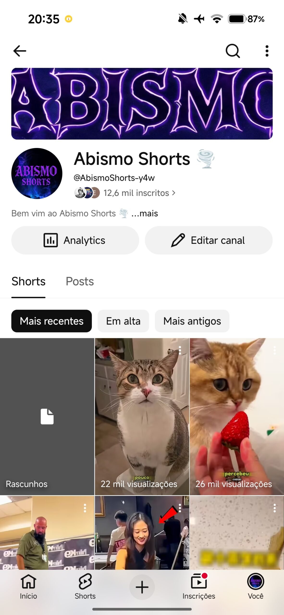 Screenshot_2026-06-21-20-35-44-118_com.google.android.youtube CANAL DE CURIOSIDADE COM 12,6k SUBS CRESCENDO RAPIDO🔥(oportunidade única) - Imagem 1