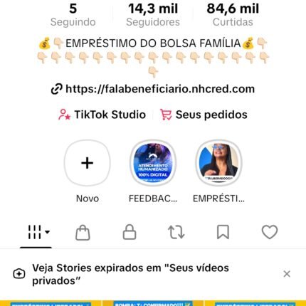 📢 VENDO CONTA TIKTOK DE ALTO ENGAJAMENTO (NICHADA - BENEFÍCIOS/FINANÇAS)