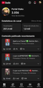 🔥 CANAL YOUTUBE NICHO ANIME | 3.056+ INSCRITOS | 257 MIL VIEWS EM 28 DIAS | SHORTS VIRAIS 🔥 - Imagem 2