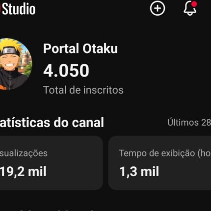 🚀 Canal de Anime Dark (Portal Otaku) – 4.050+ Inscritos – 319k+! Views Mensais (Crescimento Orgânico Acelerado))