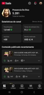 Canal Dark Em Espanhol Monetizado No Nicho De Oração Com 5.280 Inscritos Reais